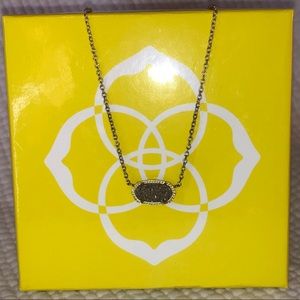 Kendra Scott Platinum Drusy Elisa Necklace